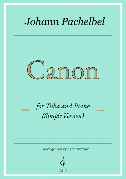 Pachelbel's Canon in D - Tuba and Piano - Simple Version (Full Score) image number null
