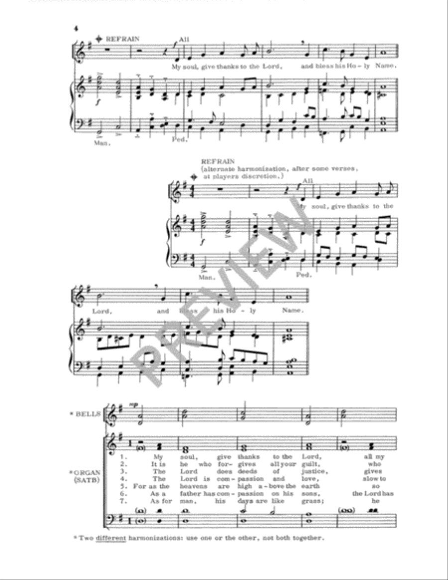 My Soul, Give Thanks to the Lord 4-Part scores gallery preview page 5