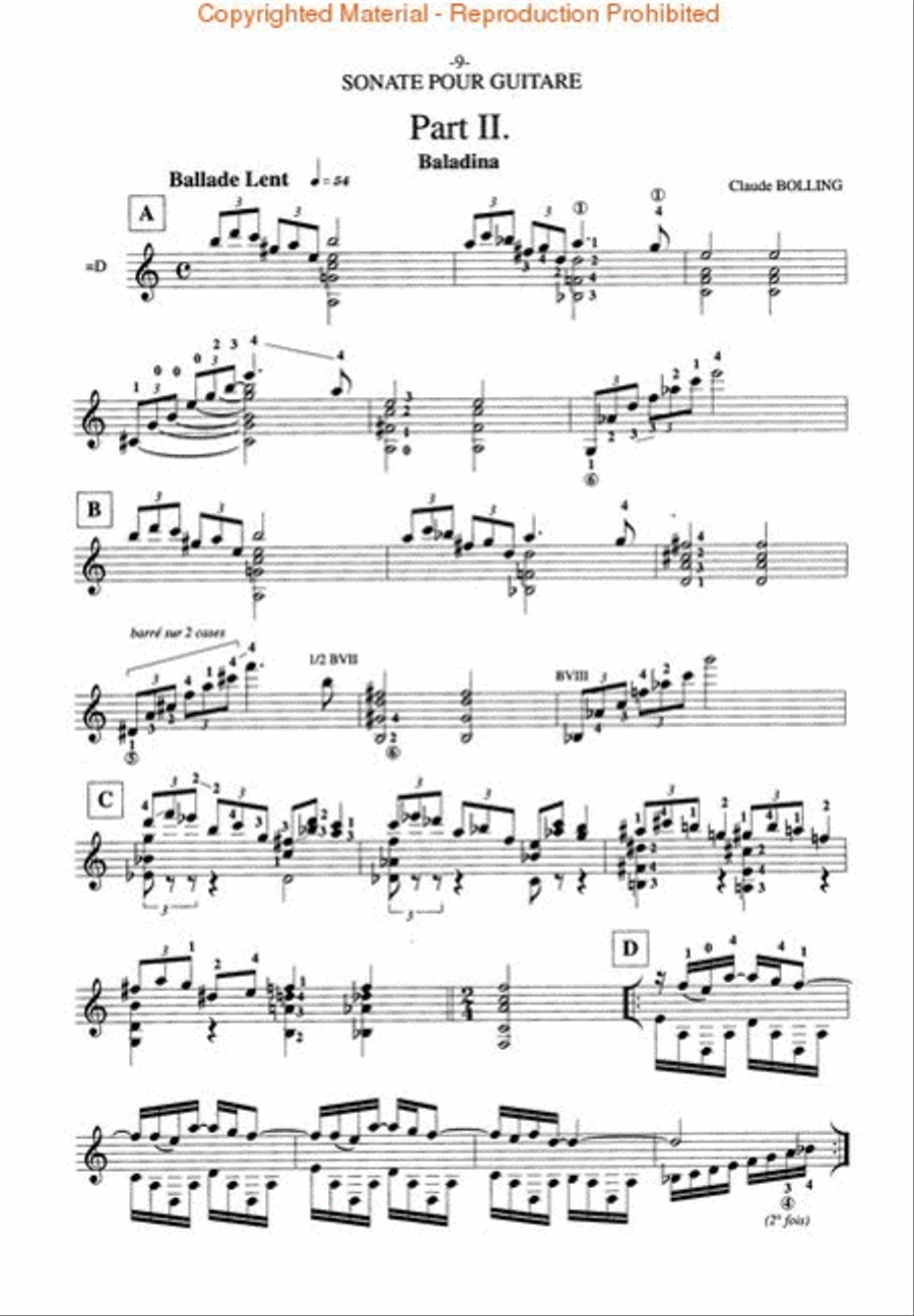 Claude Bolling - Sonate Pour Guitare Acoustic Guitar scores gallery preview page 3