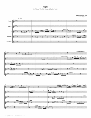 Fugue 17 from Well-Tempered Clavier, Book 1 (Flute Quintet )