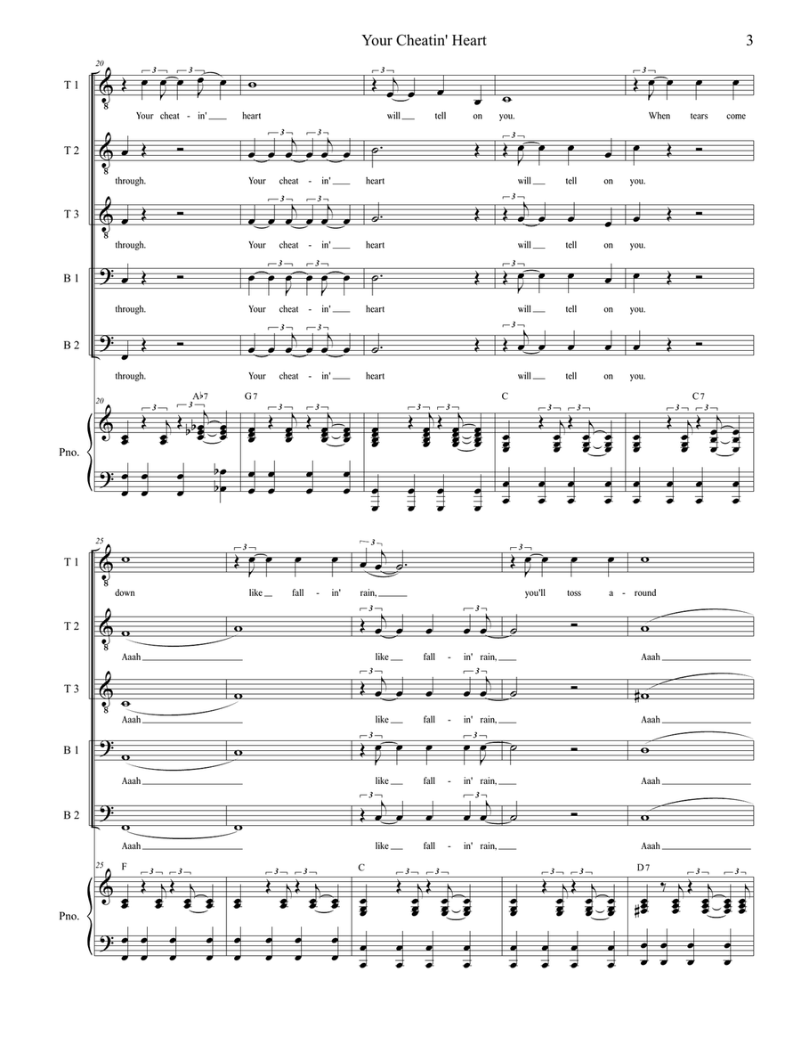 Your Cheatin' Heart 3-Part scores gallery preview page 3