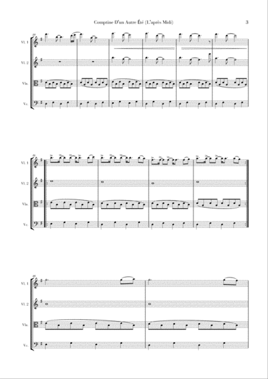 Comptine D'un Autre Été: L'après-midi String Quartet scores gallery preview page 3