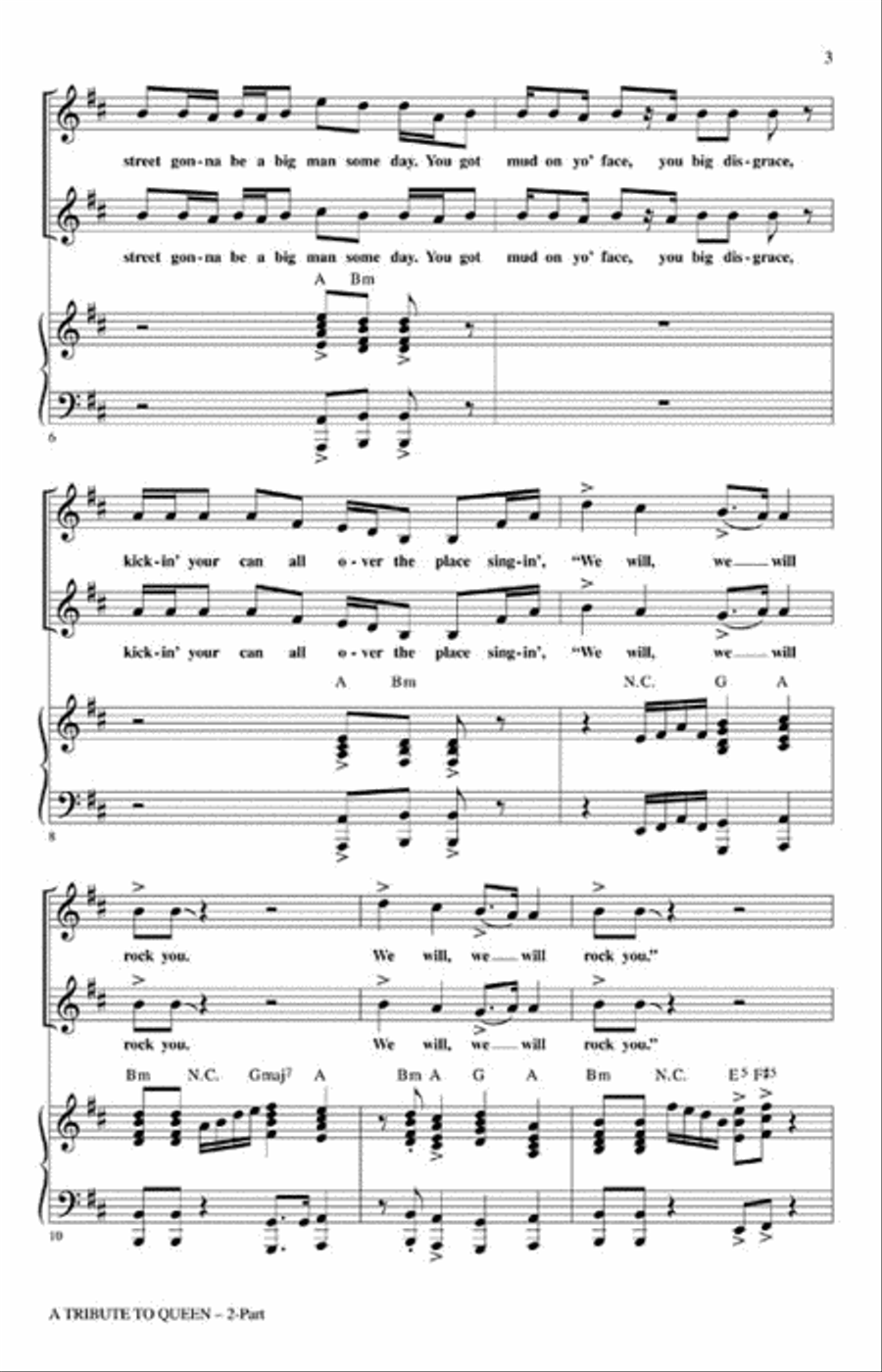 A Tribute To Queen (Medley) 2-Part scores gallery preview page 3