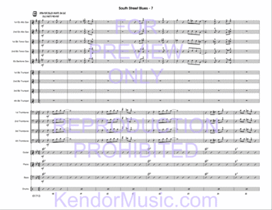 South Street Blues (Full Score) Jazz Ensemble scores gallery preview page 8