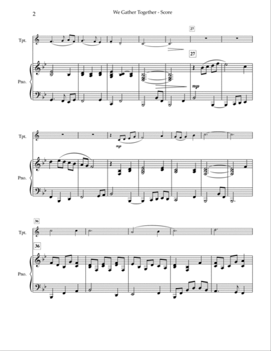 We Gather Together Trumpet Solo scores gallery preview page 3