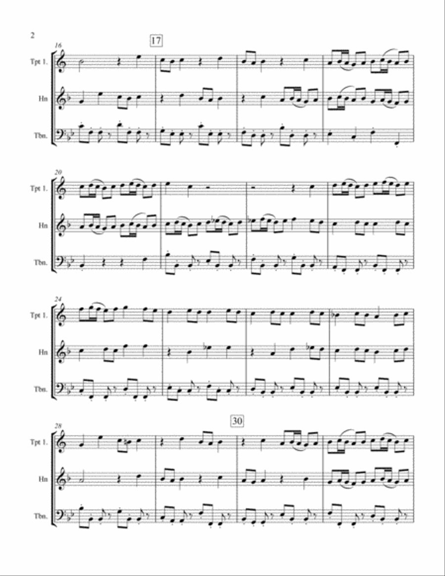 Duetto from Cantata No. 78 for Brass Trio Brass Trio scores gallery preview page 2