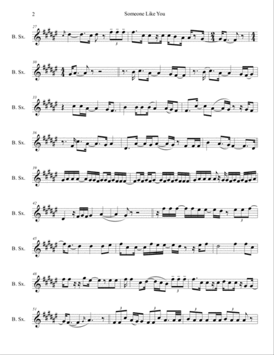 Someone Like You Baritone Saxophone scores gallery preview page 2