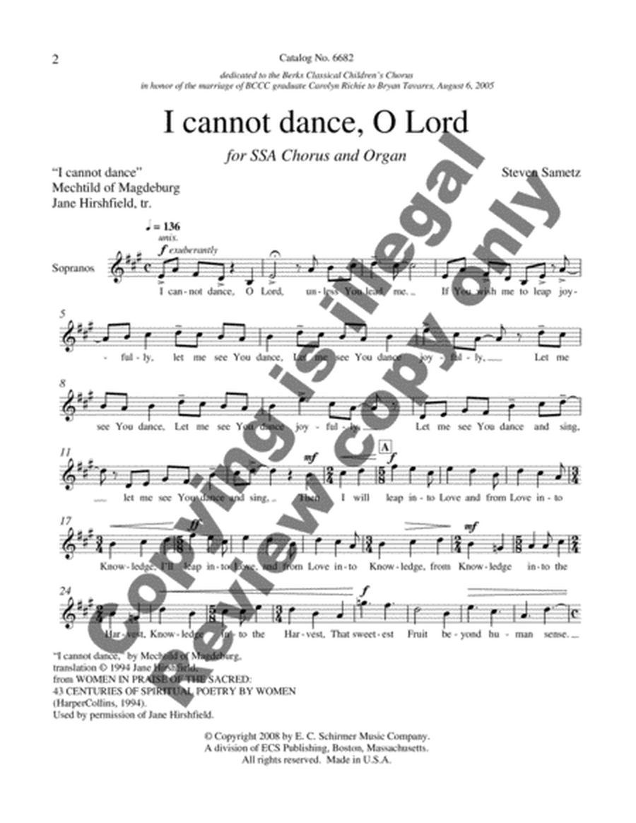 I Cannot Dance, O Lord image number null
