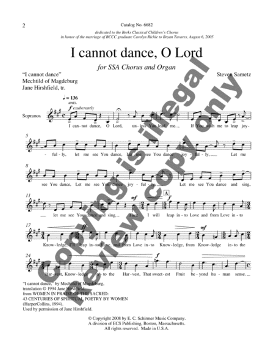 I Cannot Dance, O Lord image number null