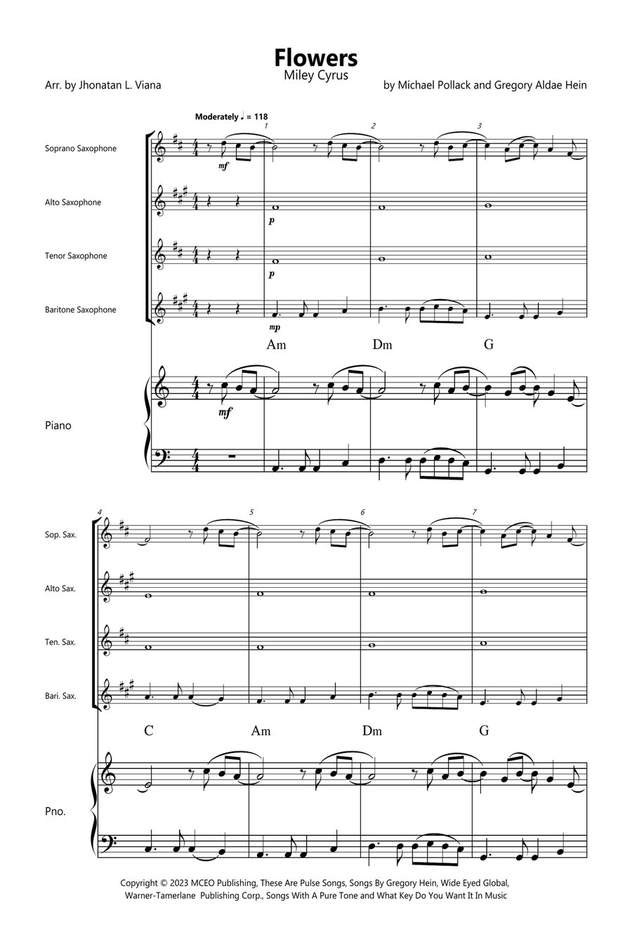 Flowers Small Ensemble scores gallery preview page 1