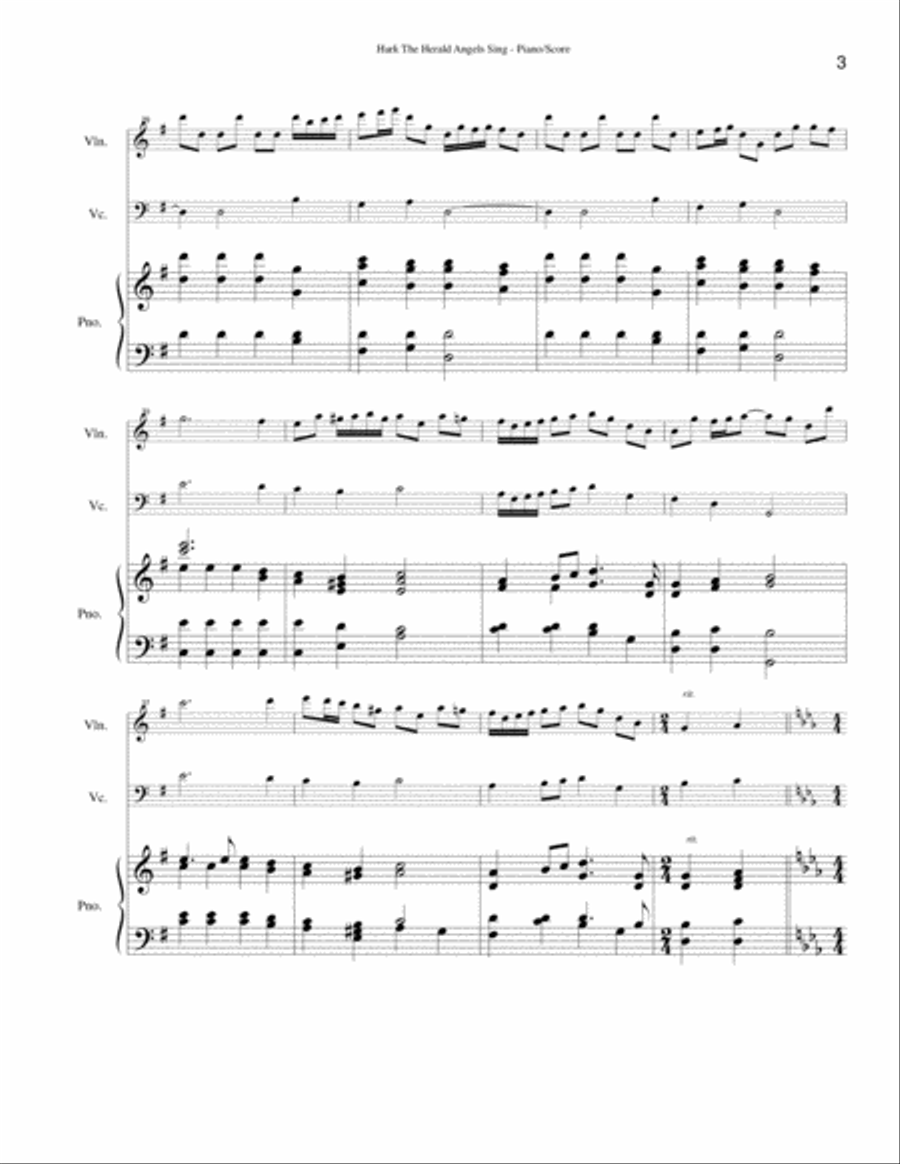 Hark! The Herald Angels Sing Piano Trio scores gallery preview page 3