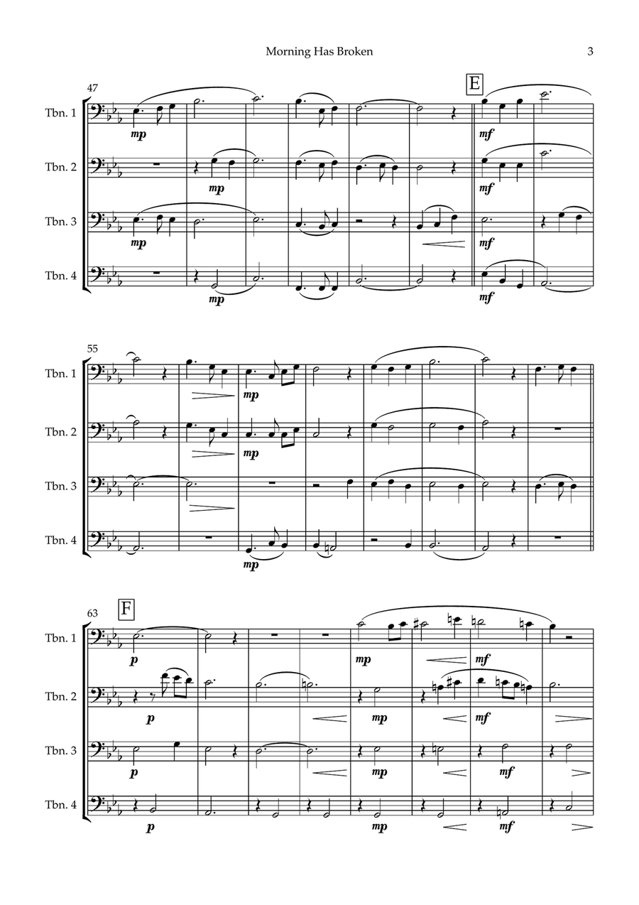 Morning Has Broken Morning Has Broken Brass Quartet scores gallery preview page 3