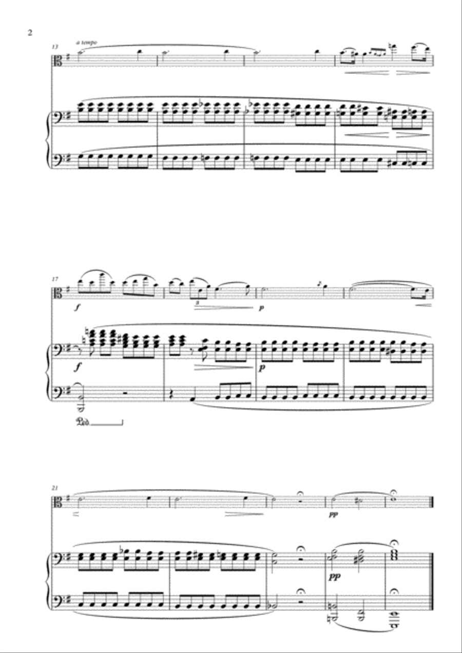 Prelude in E Minor arranged for Viola & Piano Viola scores gallery preview page 2