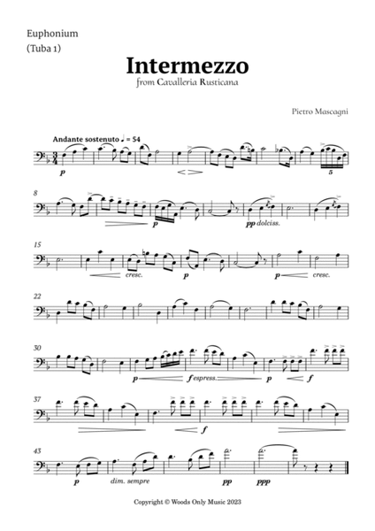 Intermezzo from Cavalleria Rusticana by Mascagni for Tuba Quintet image number null