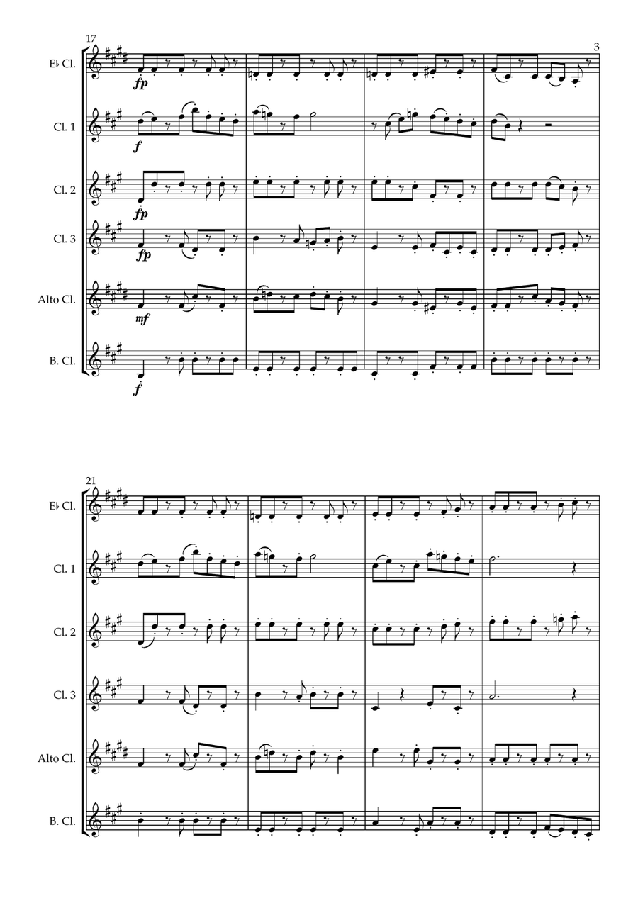 Tango for Clarinet Choir- Intermediate Clarinet Choir scores gallery preview page 4