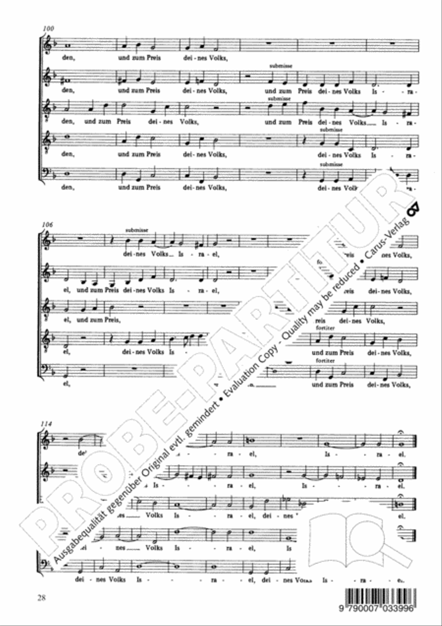 Musikalische Exequien I-III Choir scores gallery preview page 29