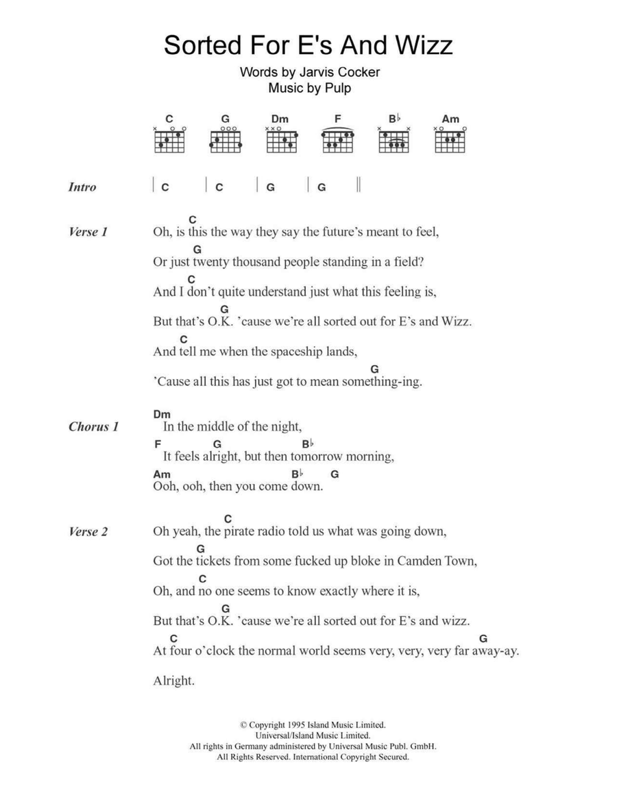 Sorted For E's And Wizz Acoustic Guitar scores gallery preview page 1