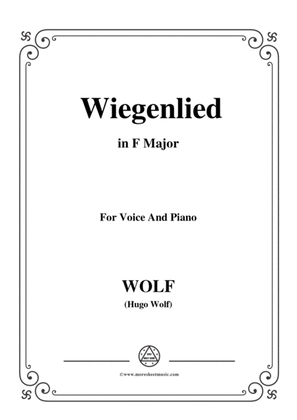 Book cover for Wolf-Wiegenlied in F Major,for Voice and Piano