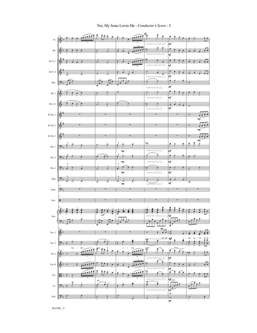 Yes, My Jesus Loves Me - Orchestral Score and Parts (Digital Download) Orchestra scores gallery preview page 5