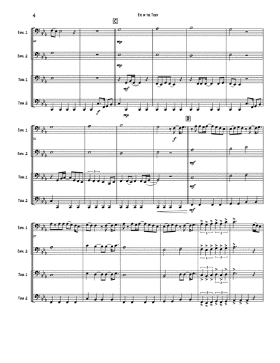 Eye Of The Tiger Eye Of The Tiger Brass Ensemble scores gallery preview page 4