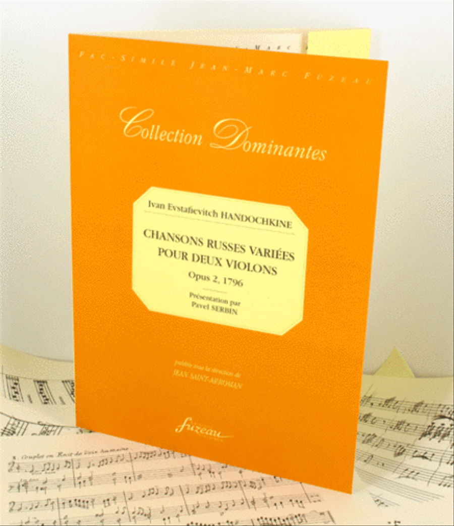 Chansons russes variees for two violins. Opus 2 Violin scores gallery preview page 1