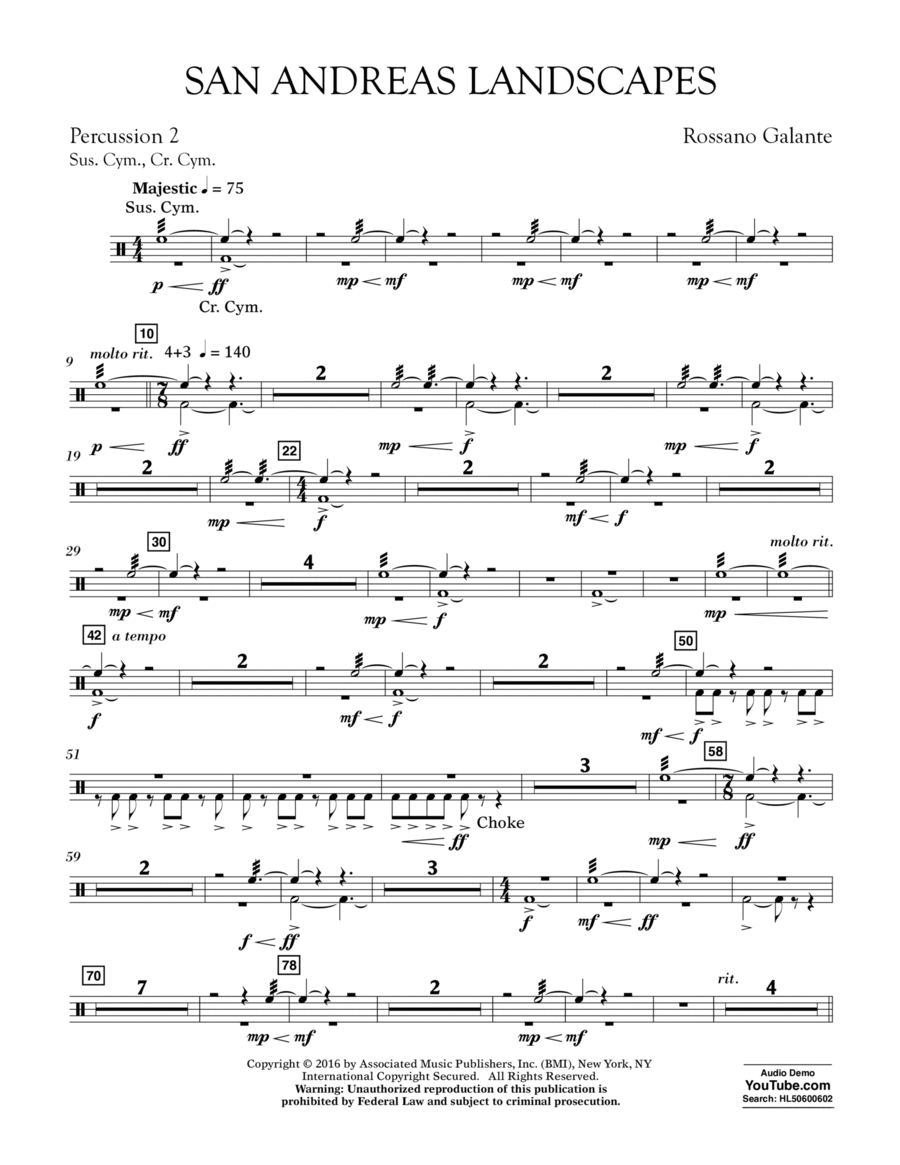San Andreas Landscapes - Percussion 2 Percussion scores gallery preview page 1