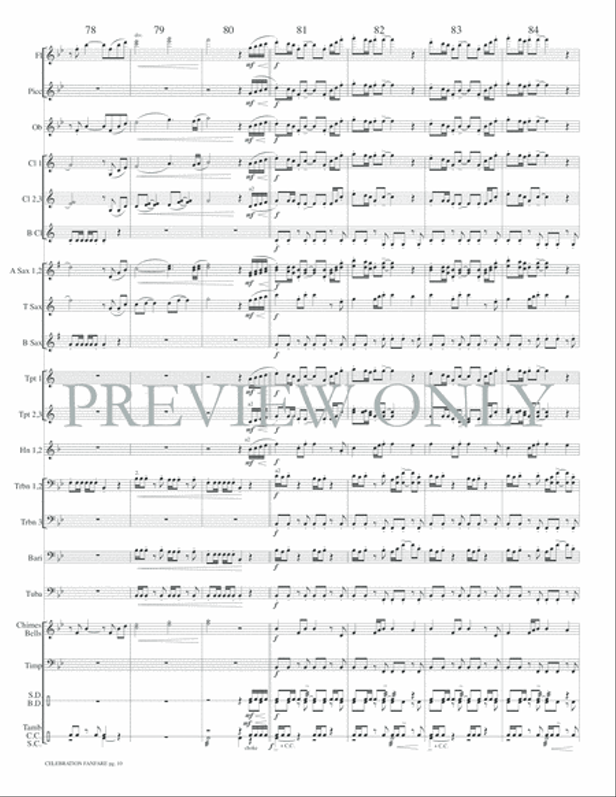 Celebration Fanfare Concert Band scores gallery preview page 13