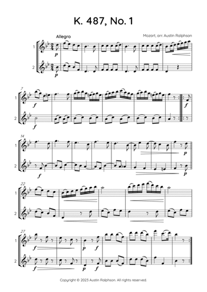 Mozart K. 487 No. 1 - flute duet image number null