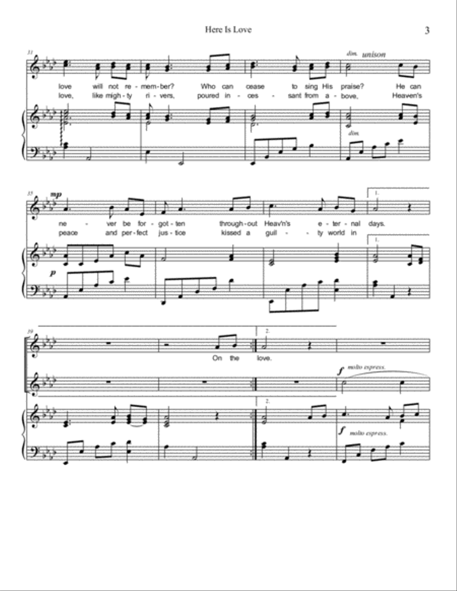 Here Is Love Choir scores gallery preview page 3