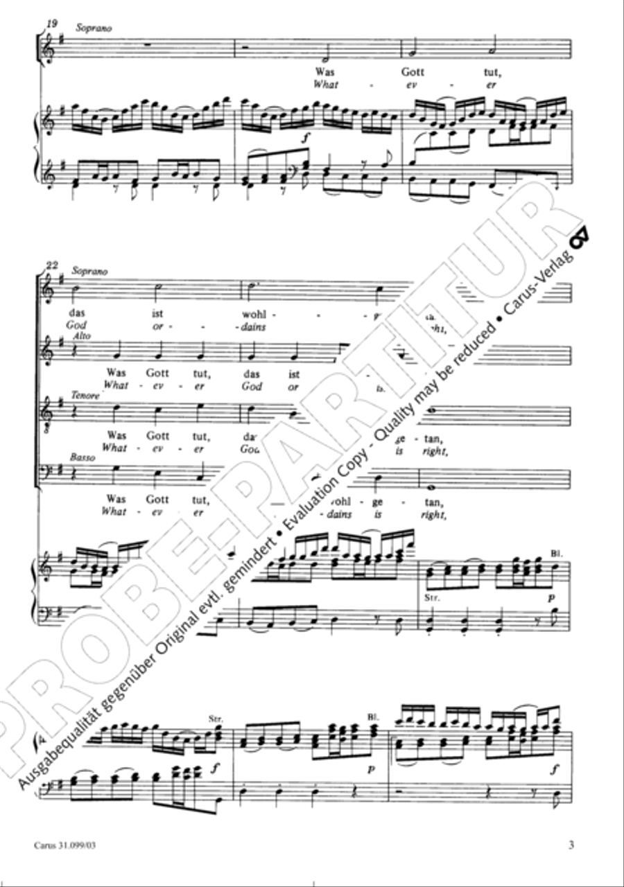 Whatever God ordains is right (Was Gott tut, das ist wohlgetan) 4-Part scores gallery preview page 4