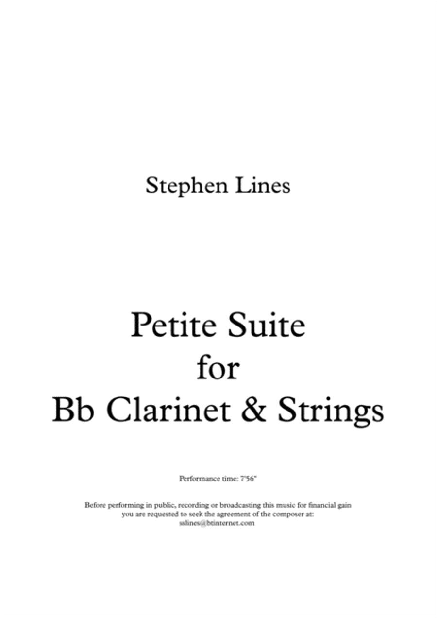 Variations on a Theme for Bb Clarinet and Strings Chamber Orchestra scores gallery preview page 1