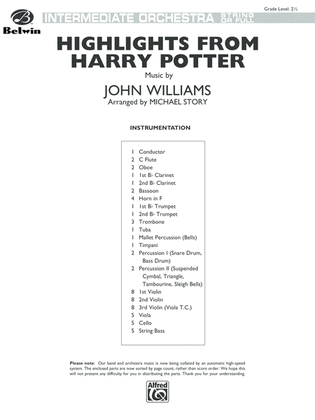 Book cover for Harry Potter, Highlights from: Score
