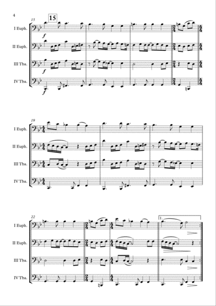 Happy New Year Brass Quartet scores gallery preview page 5