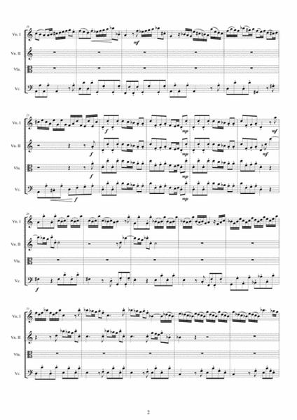 Vivaldi - Violin Concerto in A minor RV 357 Op.4 No.4 for String Quartet image number null