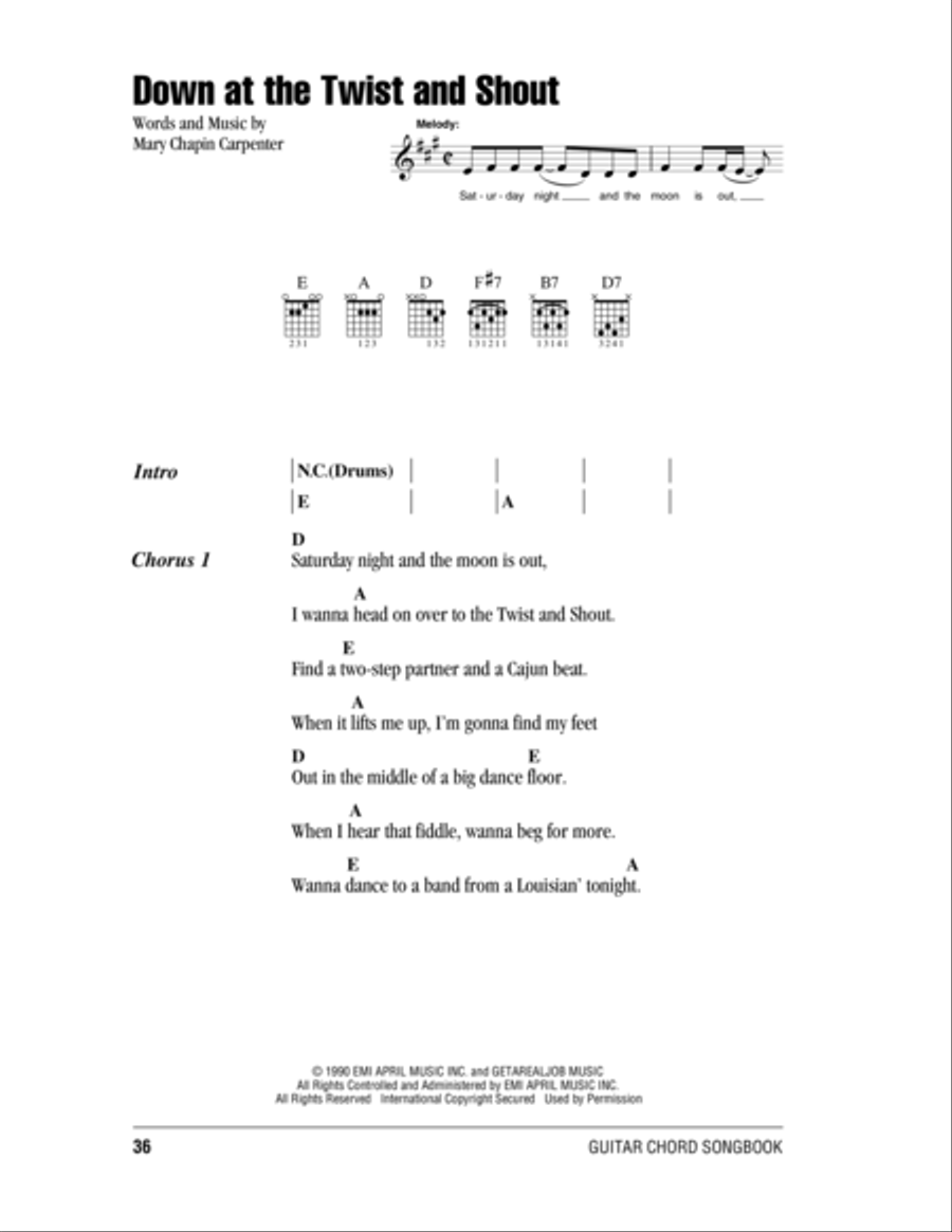 Down At The Twist And Shout Acoustic Guitar scores gallery preview page 1
