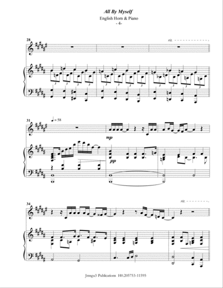 All By Myself All By Myself English Horn scores gallery preview page 4