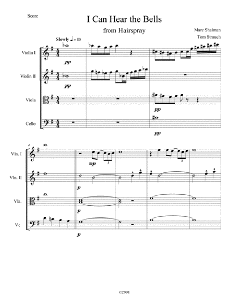 I Can Hear The Bells String Quartet scores gallery preview page 1