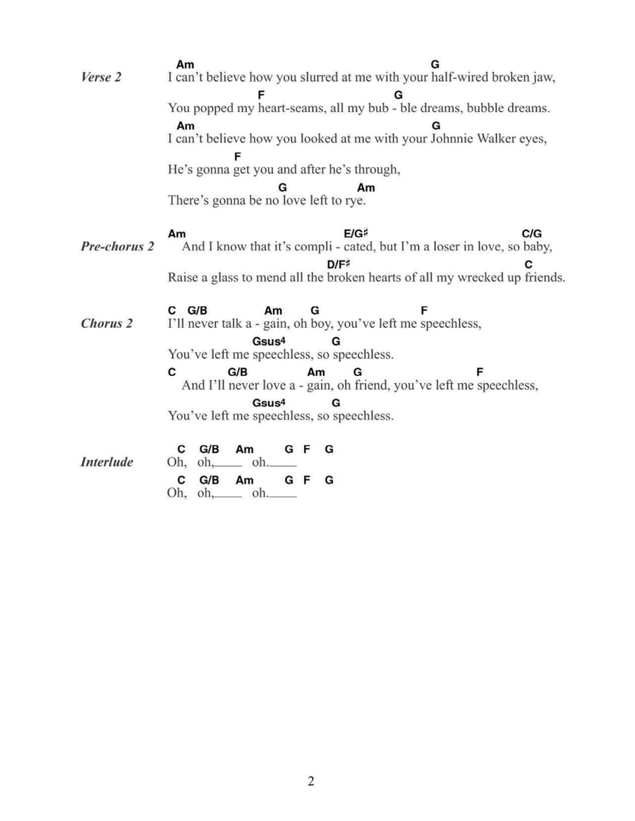 Speechless Acoustic Guitar scores gallery preview page 2