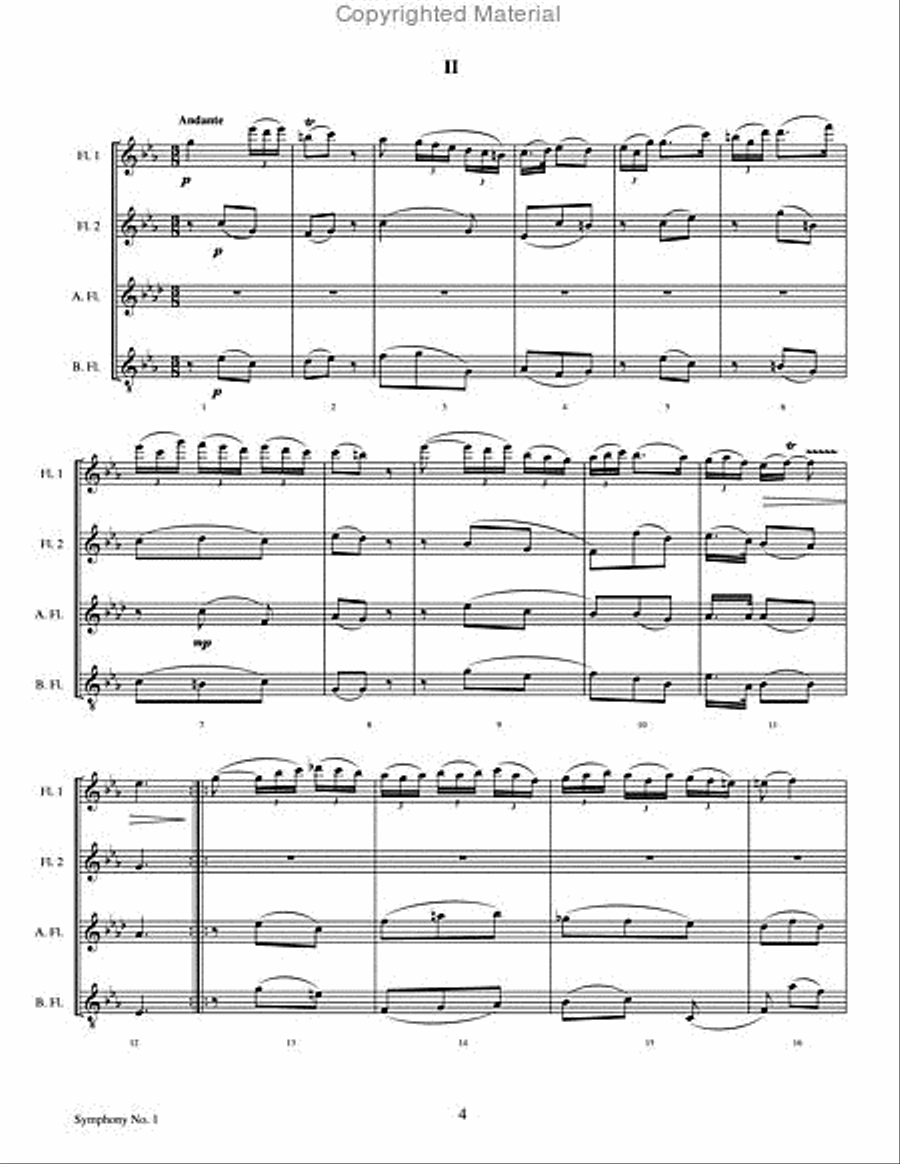 Symphony No. 1 Symphony No. 1 Flute Quartet scores gallery preview page 5