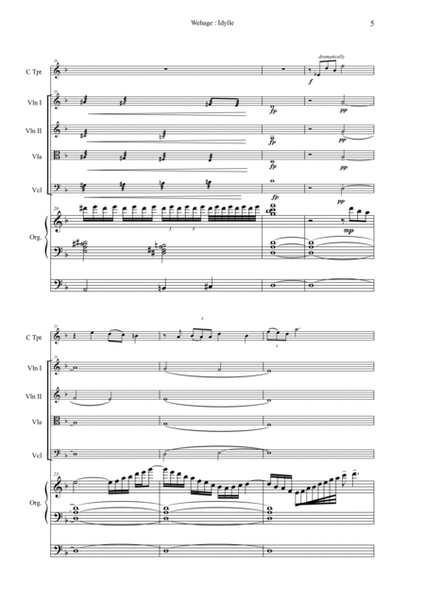 Idylle for Bb or C trumpet, string quartet and organ