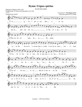 Hymn: O ignee spiritus from the Anonymous 4 album "The Origin of Fire" - Score Only