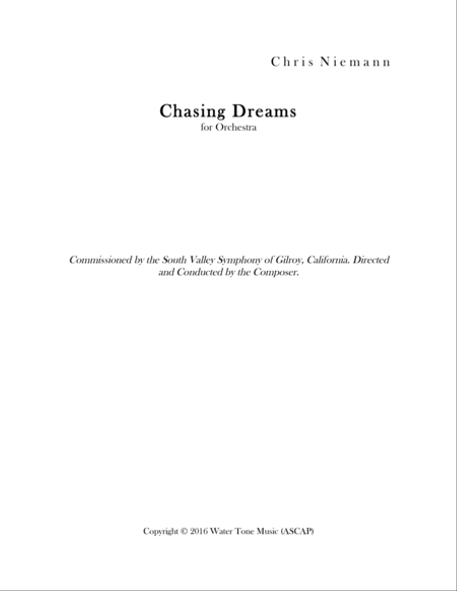 Chasing Dreams Full Orchestra scores gallery preview page 1