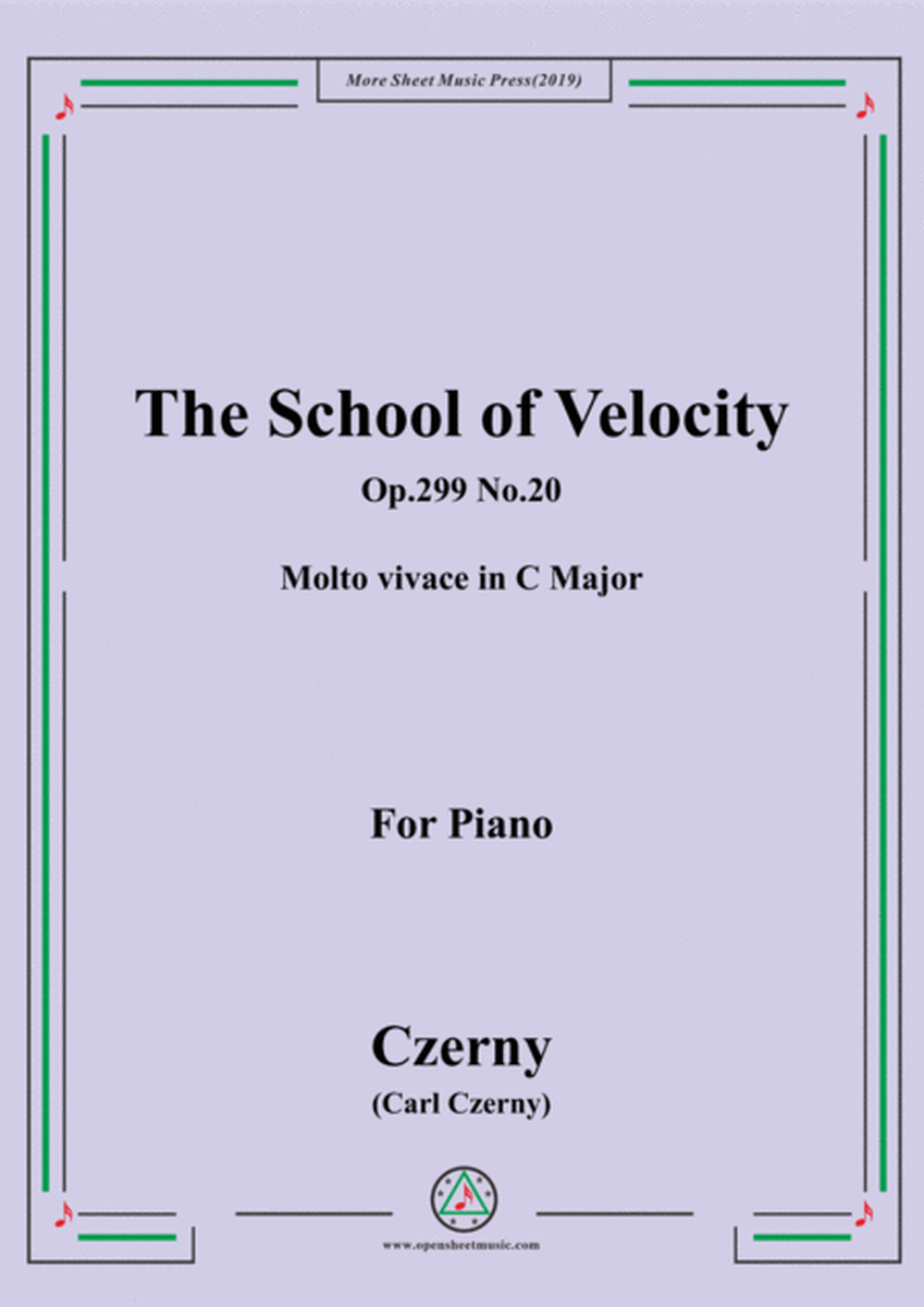 Czerny-The School of Velocity,Op.299 No.20,Molto vivace in C Major,for Piano image number null