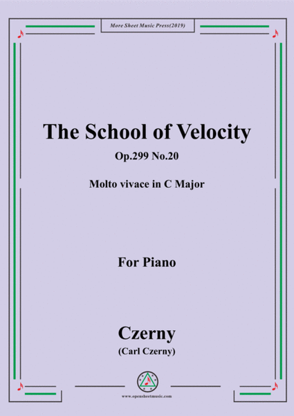 Czerny-The School of Velocity,Op.299 No.20,Molto vivace in C Major,for Piano image number null