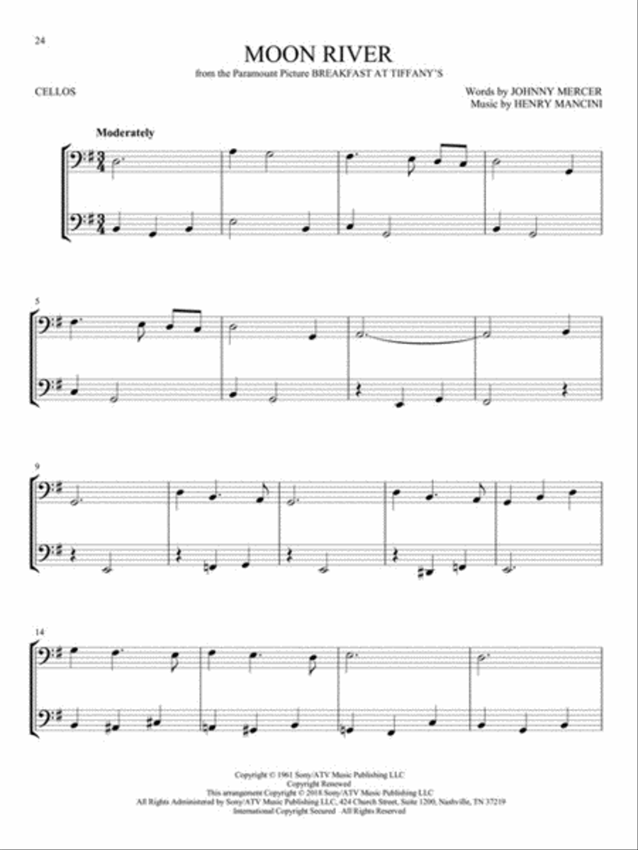 Movie Songs for Two Cellos String Duet scores gallery preview page 5
