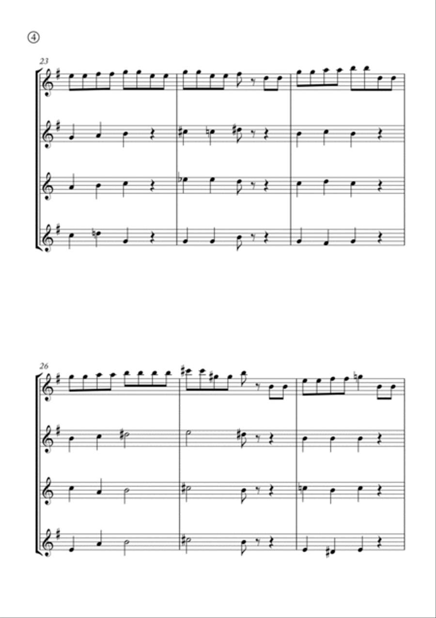 Hymne A L'amour Saxophone Quartet scores gallery preview page 4
