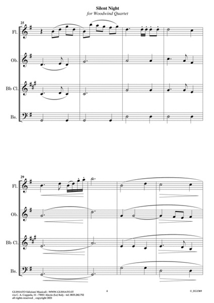 Silent Night - Woodwind Quartet (score & parts) image number null