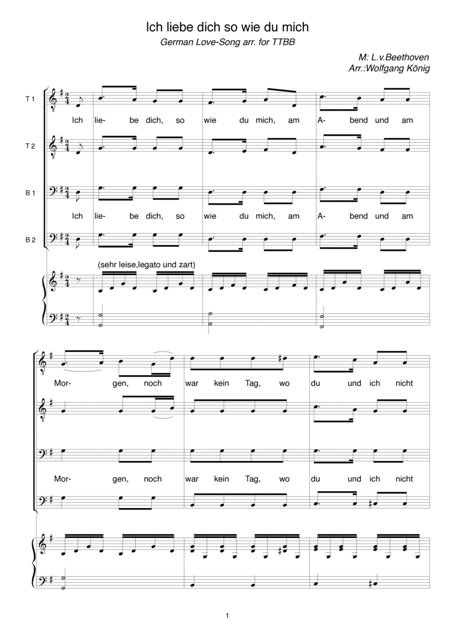 Ich liebe dich so wie du mich TTBB scores gallery preview page 1