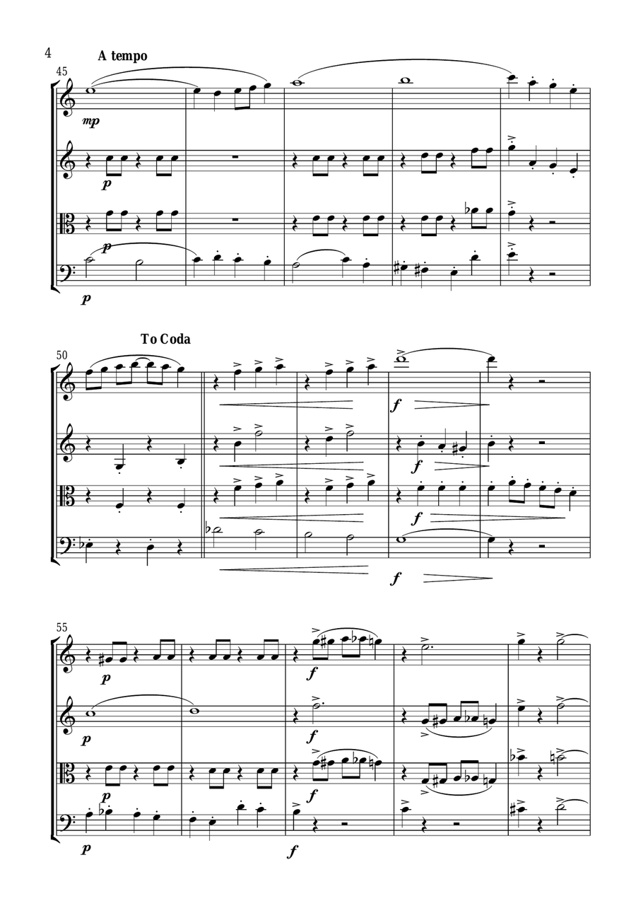 Parade ragtime String Quartet scores gallery preview page 4