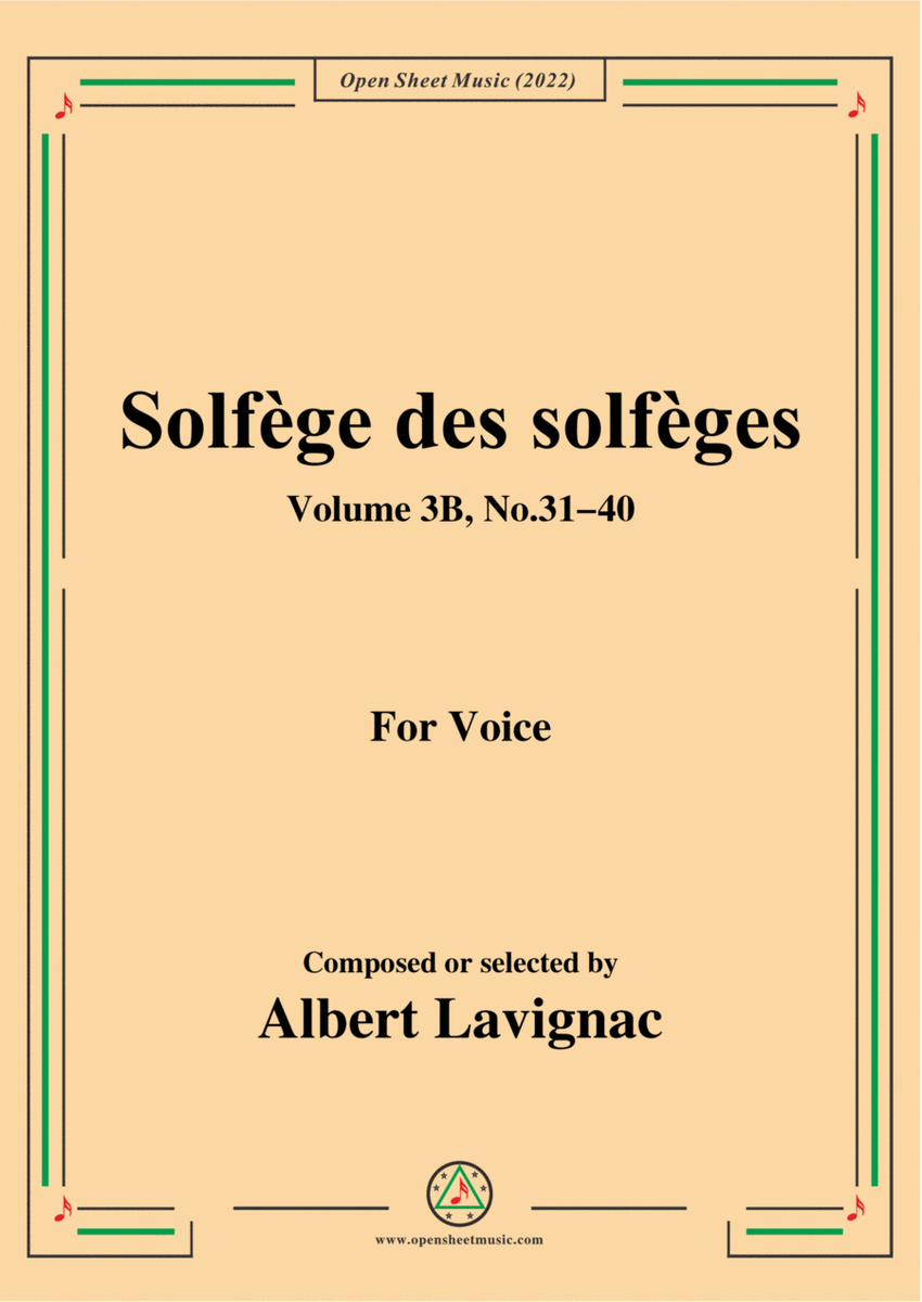 Lavignac-Solfege des solfeges,Volum 3B No.31-40,for Voice image number null